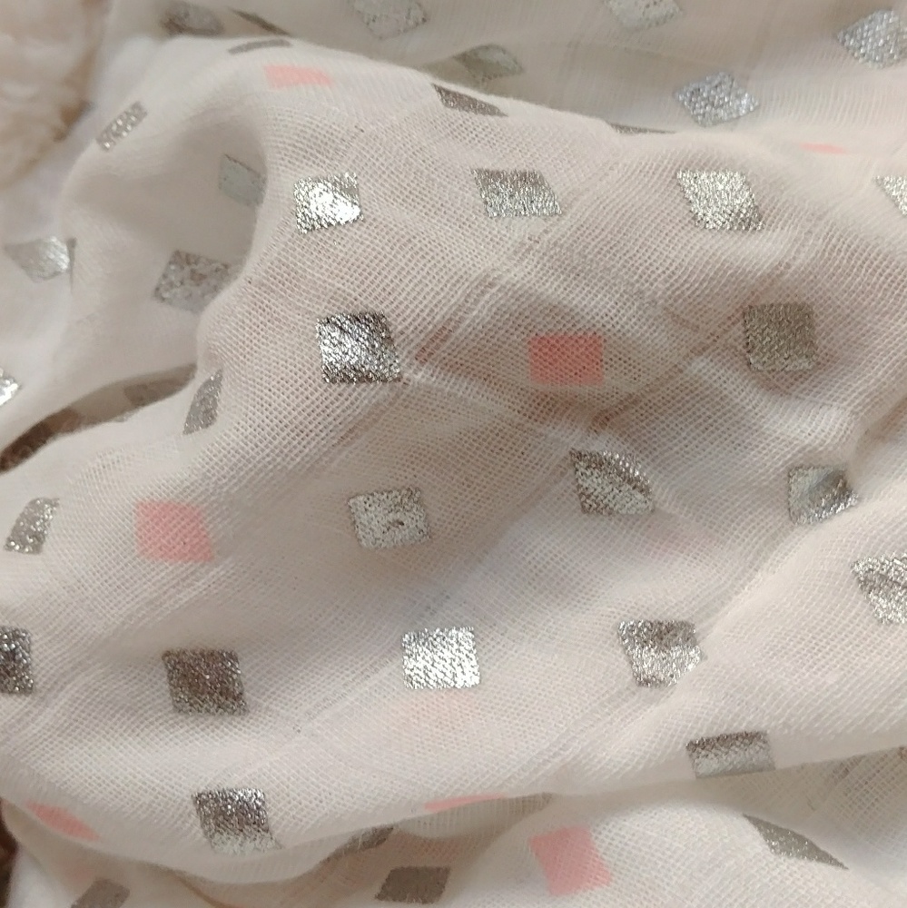 Silver and Pink Diamon Swaddle blanket